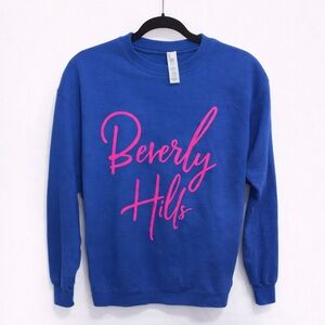 Bella Canvas Blue Sweatshirt with Pink Print